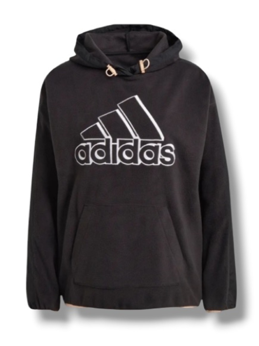 Adidas Women’s NWT Giant Logo Polar Fleece Black Hoodie Jacket